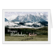 Rocky Mountains in Winter, Birthday, Sister Card