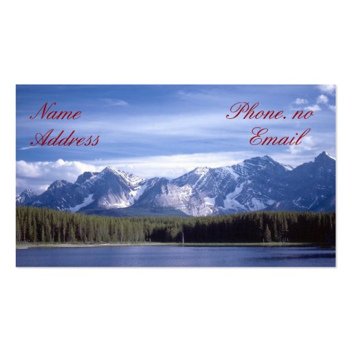 Rocky Mountains Lake Business Card Template (front side)