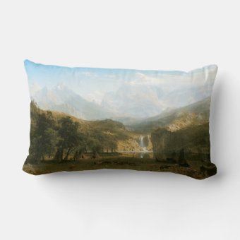 Rocky Mountains Lander S Peak By Albert Bierstadt Lumbar Pillow Zazzle