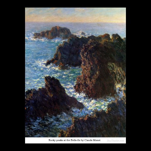 Rocky peaks at the Belle-Ile by Claude Monet Posters