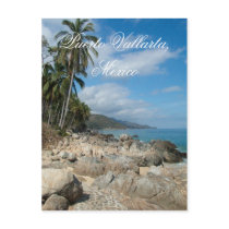 Rocky Shore with Palm Trees; Mexico Post Cards