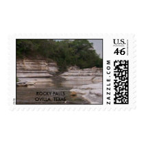 rockyfallscloseup, ROCKY FALLS      OVILLA, TEXAS postage
