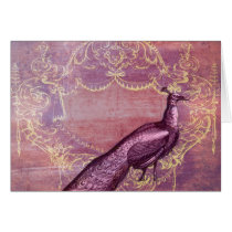 Rococo French Peacock in Purple Card