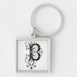 Rococo Monogram Letter B Keychain