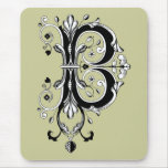 Rococo Monogram Letter B mousepads