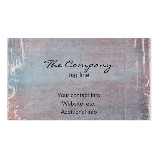 Rococo Peacock in Pink & Blue Business Cards (back side)