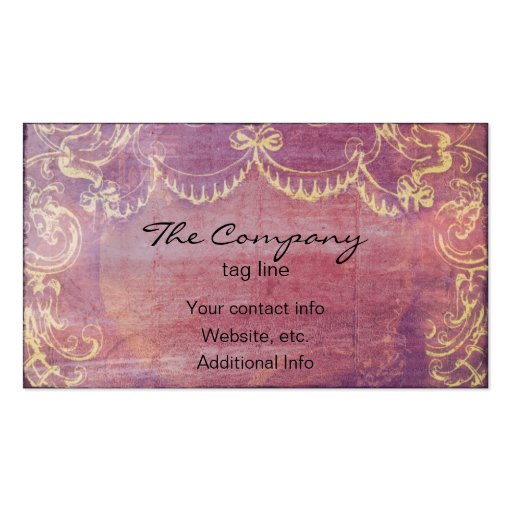 Rococo Peacock in Purple Business Cards (back side)