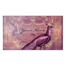 Rococo Peacock in Purple Business Cards