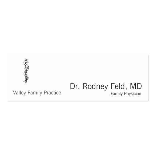 Rod of Asclepius [medical symbol] Business Card Templates