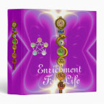 ROD OF ASCLEPIUS WITH 7 CHAKRAS ,SPIRITUAL ENERGY 3 RING BINDERS