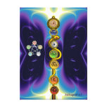 ROD OF ASCLEPIUS WITH 7 CHAKRAS ,SPIRITUAL ENERGY STRETCHED CANVAS PRINT
