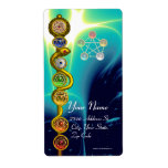 ROD OF ASCLEPIUS WITH 7 CHAKRAS ,SPIRITUAL ENERGY labels
