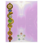 ROD OF ASCLEPIUS WITH 7 CHAKRAS ,SPIRITUAL ENERGY LETTERHEAD