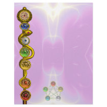 ROD OF ASCLEPIUS WITH 7 CHAKRAS ,SPIRITUAL ENERGY LETTERHEAD