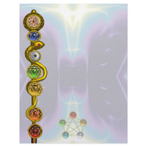 ROD OF ASCLEPIUS WITH 7 CHAKRAS ,SPIRITUAL ENERGY CUSTOM LETTERHEAD