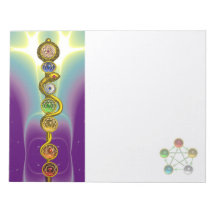 ROD OF ASCLEPIUS WITH 7 CHAKRAS ,SPIRITUAL ENERGY MEMO NOTE PADS