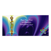 ROD OF ASCLEPIUS WITH 7 CHAKRAS ,SPIRITUAL ENERGY CUSTOMIZED RACK CARD