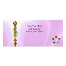 ROD OF ASCLEPIUS WITH 7 CHAKRAS ,SPIRITUAL ENERGY CUSTOM RACK CARD