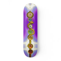 ROD OF ASCLEPIUS WITH 7 CHAKRAS ,SPIRITUAL ENERGY SKATE BOARD