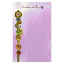 ROD OF ASCLEPIUS WITH 7 CHAKRAS ,SPIRITUAL ENERGY CUSTOM STATIONERY