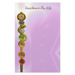 ROD OF ASCLEPIUS WITH 7 CHAKRAS ,SPIRITUAL ENERGY CUSTOM STATIONERY