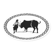 Rodeo Clown Euro Style Stickers