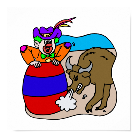 Rodeo Clown in Barrel Poster