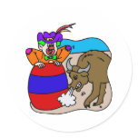 Rodeo Clown in Barrel stickers