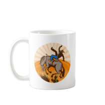 rodeo cowboy bucking bronco coffee mug