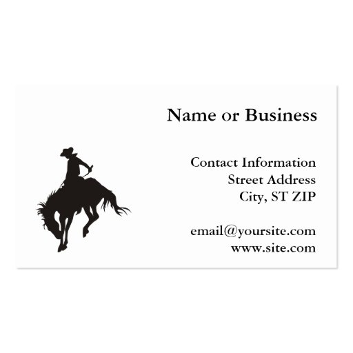 Rodeo Cowboy Business Card Templates (front side)