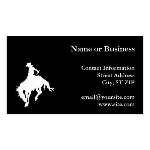 Rodeo Cowboy Business Cards (front side)