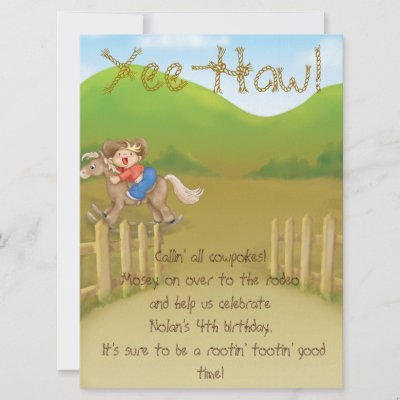 Cute rodeo cowboy themed birthdayinvitation Customize with your little 