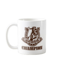 rodeo cowboy riding bronco horseshoe mug