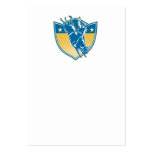 Rodeo Cowboy Riding Bucking Bull Stars Shield Retr Business Card Template