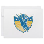 Rodeo Cowboy Riding Bucking Bull Stars Shield Retr Personalized Invites