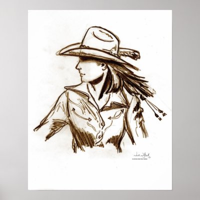 Rodeo Cowgirl Poster by LoneWolfMedia
