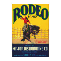 Rodeo Vegetable LabelSalinas, CA Gallery Wrapped Canvas