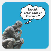 Rodin's Thinker - Pizza or Thai Food? Stickers
