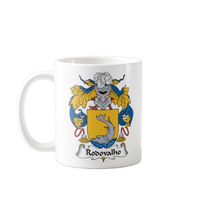 Rodovalho Family Crest Mugs by coatsofarms