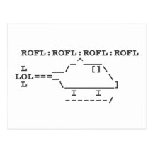 ROFLCOPTER ROFL LOL LOLSPEAK POSTCARD