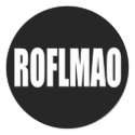 ROFLMAO white on black sticker