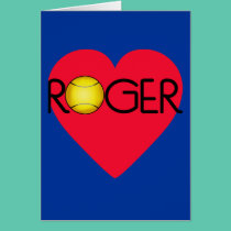ROGER with Heart and Tennis Ball cards