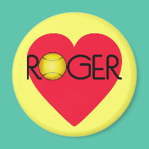 ROGER with Heart and Tennis Ball magnets