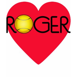 ROGER with Heart and Tennis Ball shirt