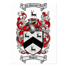 ROGERS Family Crest Post Card