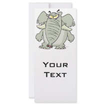 rogue mad angry elephant cartoon rack card
