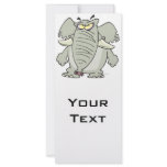 rogue mad angry elephant cartoon rack card