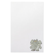 rogue mad angry elephant cartoon stationery design