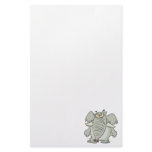 rogue mad angry elephant cartoon stationery design