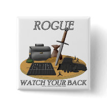 Rogue: Watch Your Back Pinback Buttons